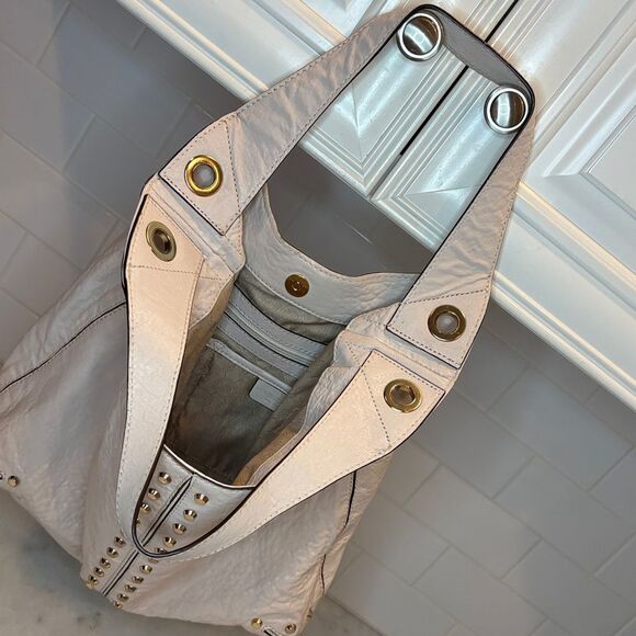 Michael Kors Pebbled Soft Leather Uptown Astor Studded Hobo Shoulder Bag - Picture 12 of 16